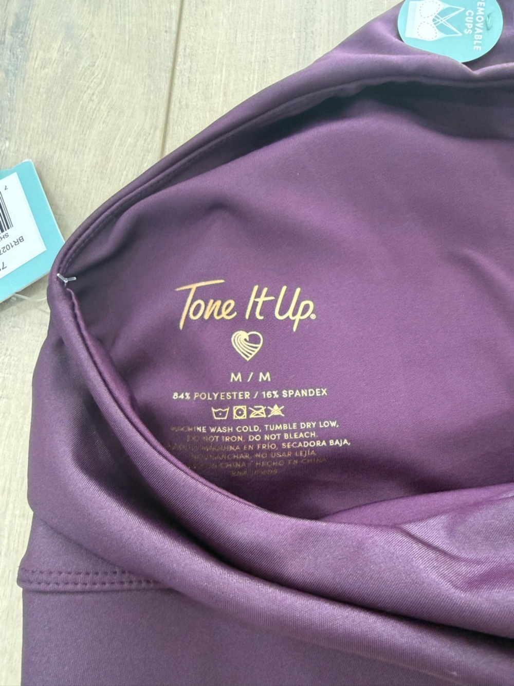 High-Neck Women's Crop Tank Top - Plum - Picture 3 of 3